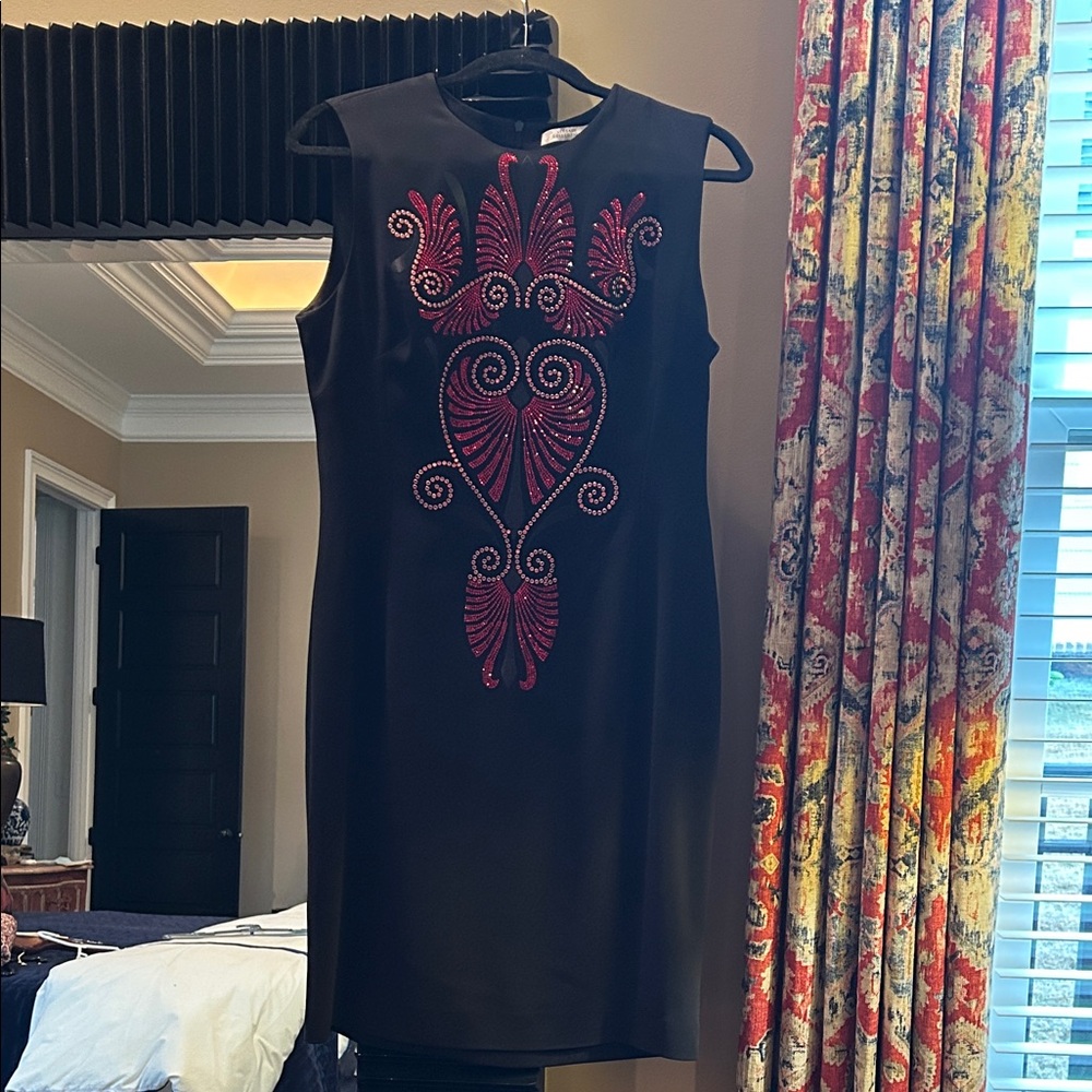 Versace Black Dress with Red Detailing